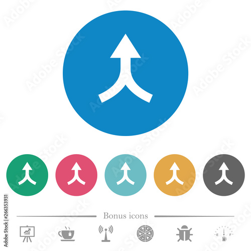 Merge arrows up flat round icons