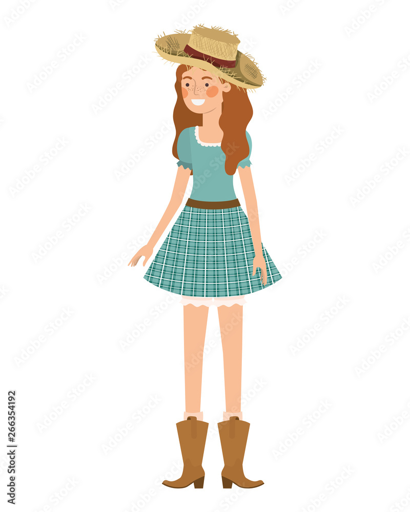 farmer woman with straw hat farmer woman with straw hat