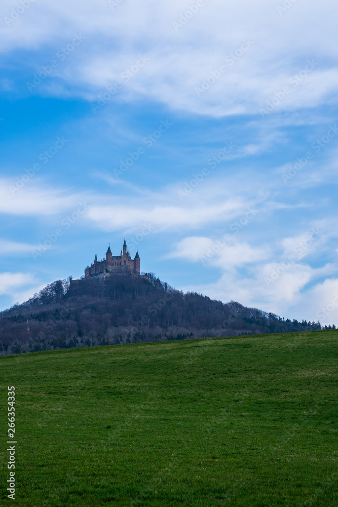 Germany, Famous ancient hohenzollern castle in swabian jura woodland