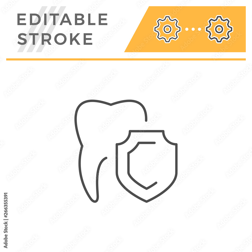 Teeth protection editable stroke line icon Teeth protection editable stroke line icon