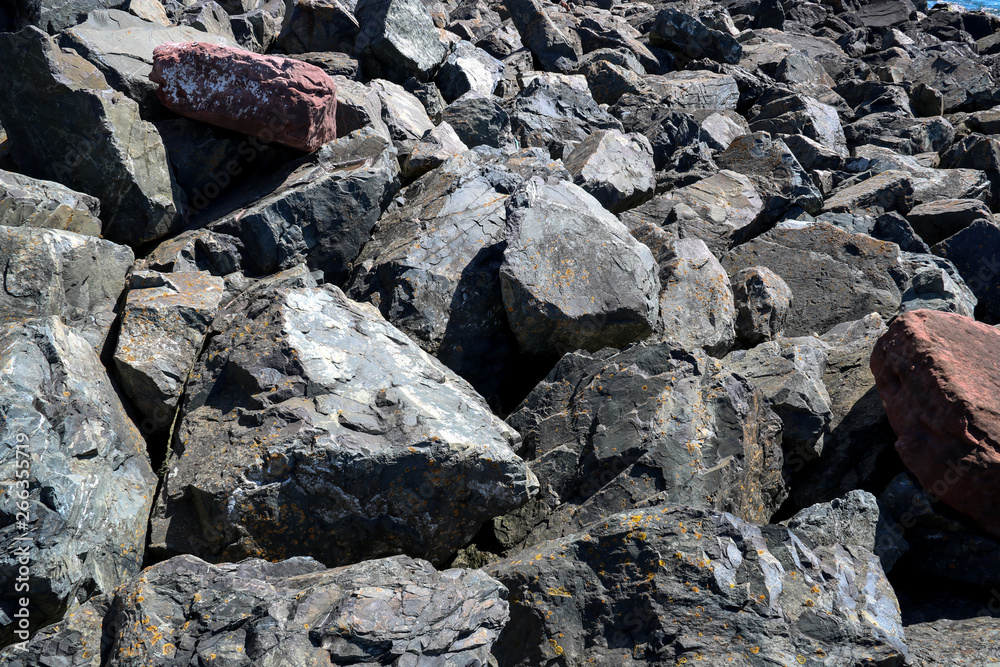 Rock Pile at a Coastal Harbour in Scotland Rock Pile at a Coastal Harbour in Scotland