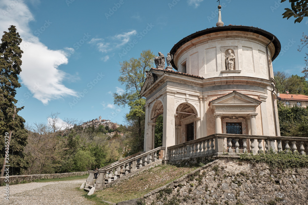 Naklejka premium chapel along the path of the historic pilgrimage route from Sacred Mount or Sacro Monte of Varese, Italy