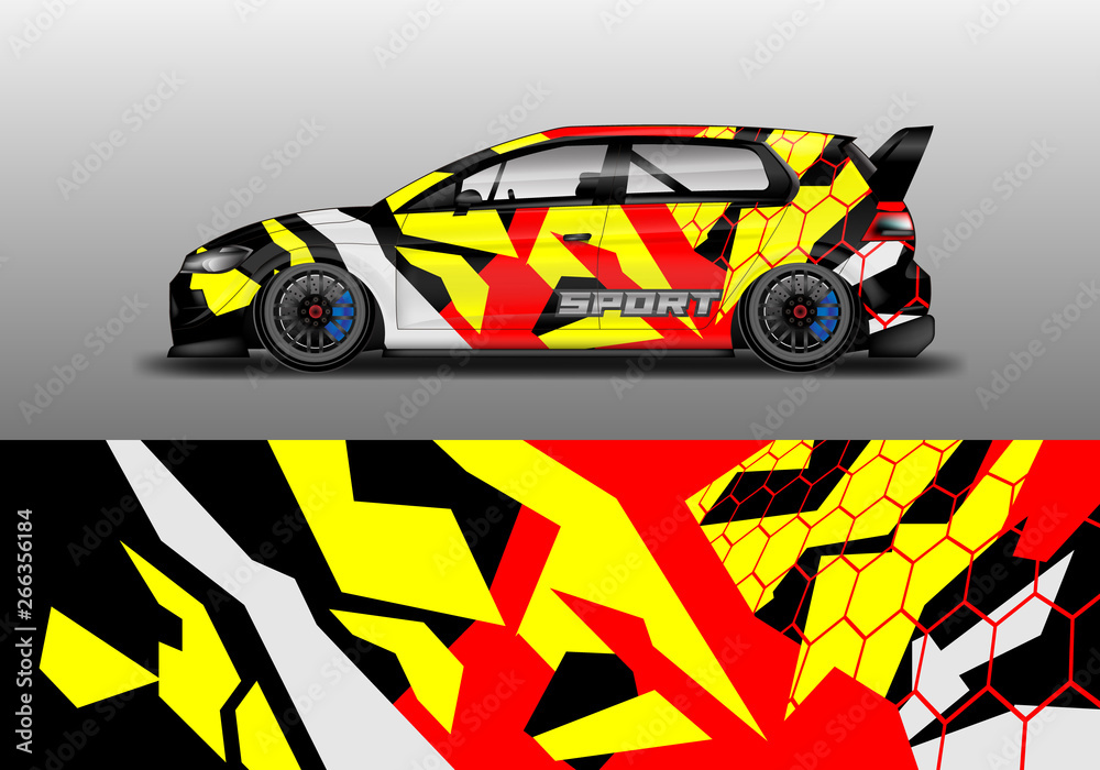 Car wrap design abstract strip and background for Car wrap and vinyl sticker 