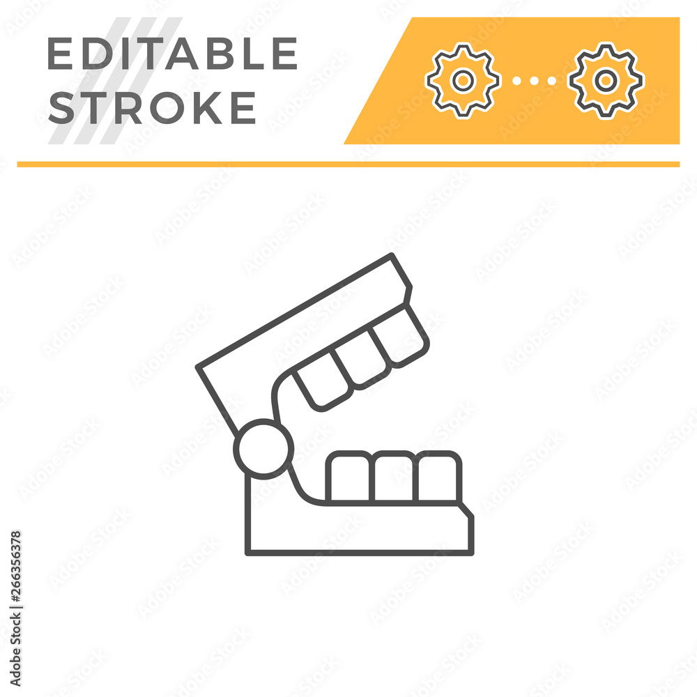 Dental mold editable stroke line icon