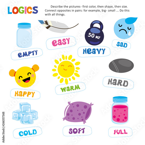 Logic Kid Describe Picture Game Printable Template © Aliona Luk