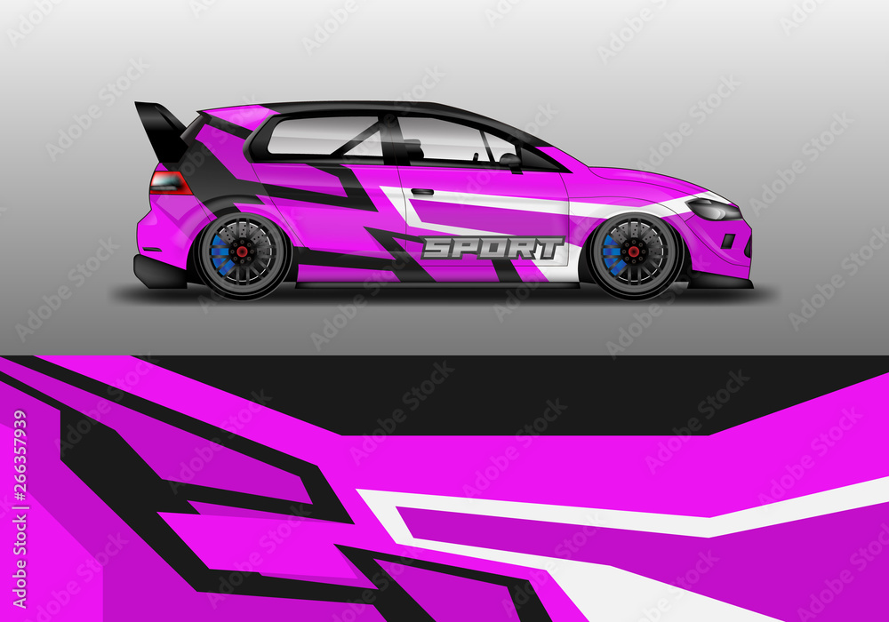 Car wrap graphic vector. Abstract stripe racing background kit designs for wrap vehicle, race car, rally, adventure and livery Car wrap graphic vector. Abstract stripe racing background kit designs for wrap vehicle, race car, rally, adventure and livery