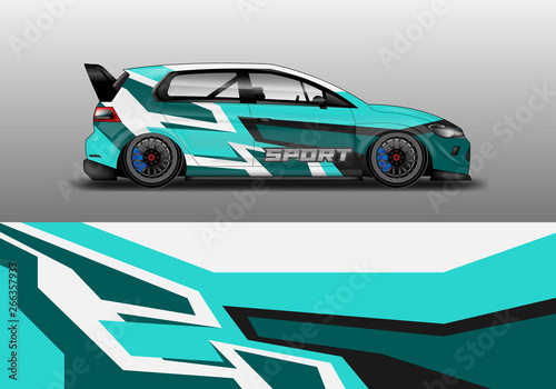 Car wrap graphic vector. Abstract stripe racing background kit designs for wrap vehicle, race car, rally, adventure and livery