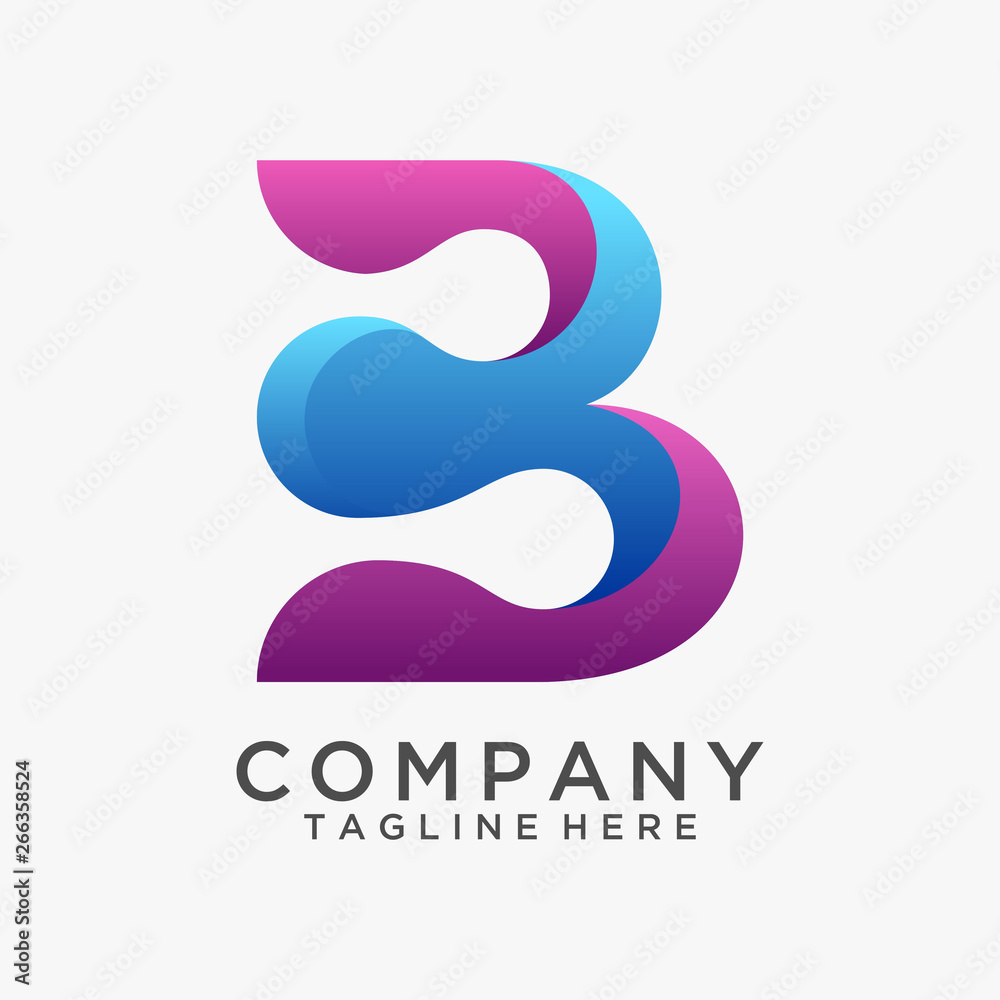 Obraz premium Letter B unique logo design
