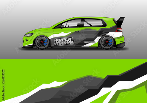Car wrap graphic vector. Abstract stripe racing background kit designs for wrap vehicle, race car, rally, adventure and livery