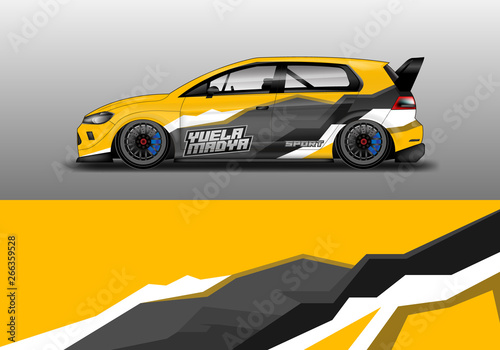 Car wrap graphic vector. Abstract stripe racing background kit designs for wrap vehicle  race car  rally  adventure and livery