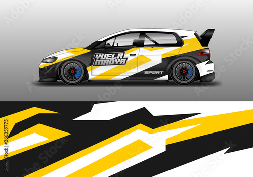 Car wrap graphic vector. Abstract stripe racing background kit designs for wrap vehicle  race car  rally  adventure and livery