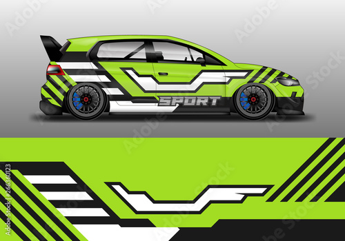 Car wrap graphic vector. Abstract stripe racing background kit designs for wrap vehicle, race car, rally, adventure and livery