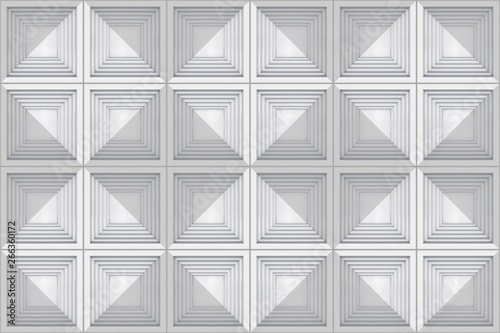 3d rendering. seamless white gray tone square gird art pattern design texture tile wall background.