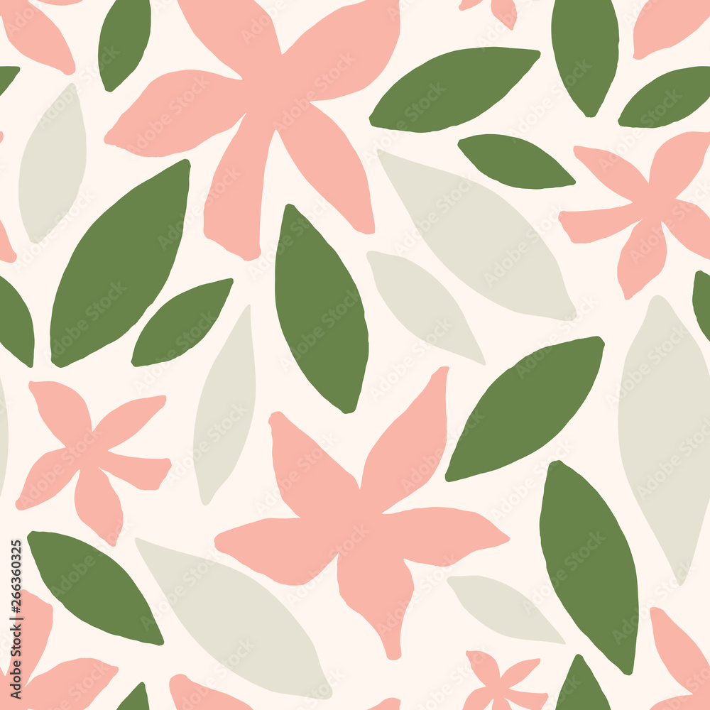 Fototapeta Seamless Abstract Floral Shapes Pattern