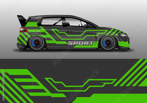 Car wrap graphic vector. Abstract stripe racing background kit designs for wrap vehicle  race car  rally  adventure and livery