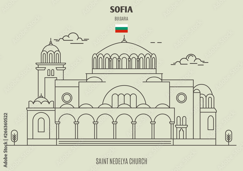 Saint Nedelya church in Sofia, Bulgaria. Landmark icon