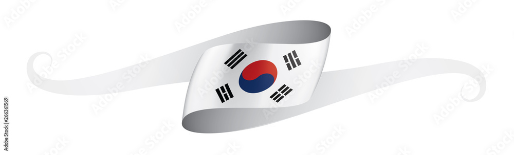 South Korean flag, vector illustration on a white background South Korean flag, vector illustration on a white background