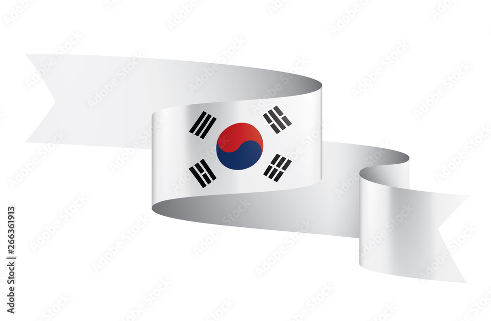 South Korean flag, vector illustration on a white background South Korean flag, vector illustration on a white background