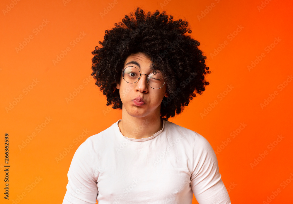Humorous emotional portrait of grimacing young man Humorous emotional portrait of grimacing young man