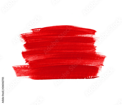 Red abstract hand brush painted acrylic background