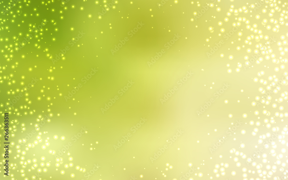Light Green, Yellow vector texture with milky way stars. Light Green, Yellow vector texture with milky way stars.