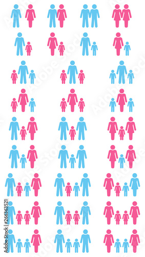 Familienmodelle Blau/Pink