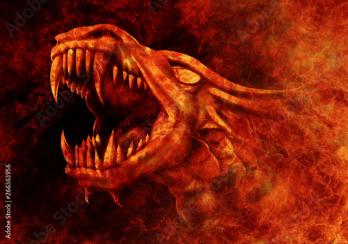 Fire Dragon comes out of the fire