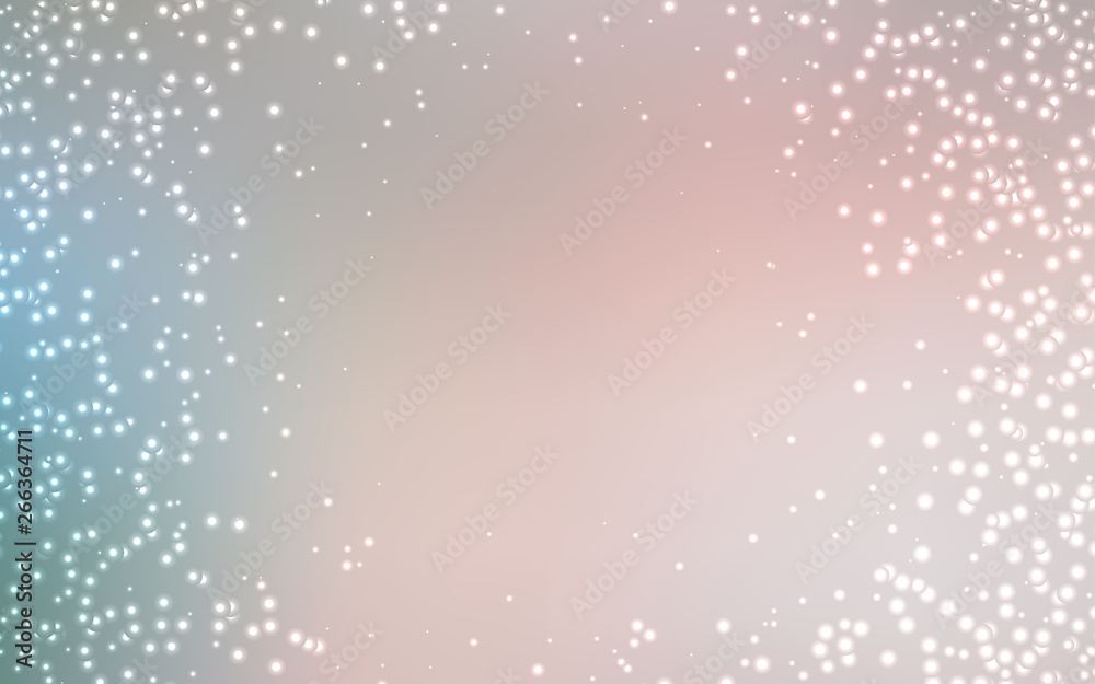 Light Pink, Green vector template with space stars.