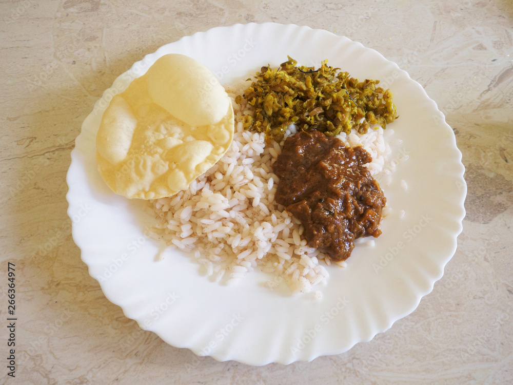 Indian traditional vegetarian lunch, Kochi, Kerala, India Indian traditional vegetarian lunch, Kochi, Kerala, India