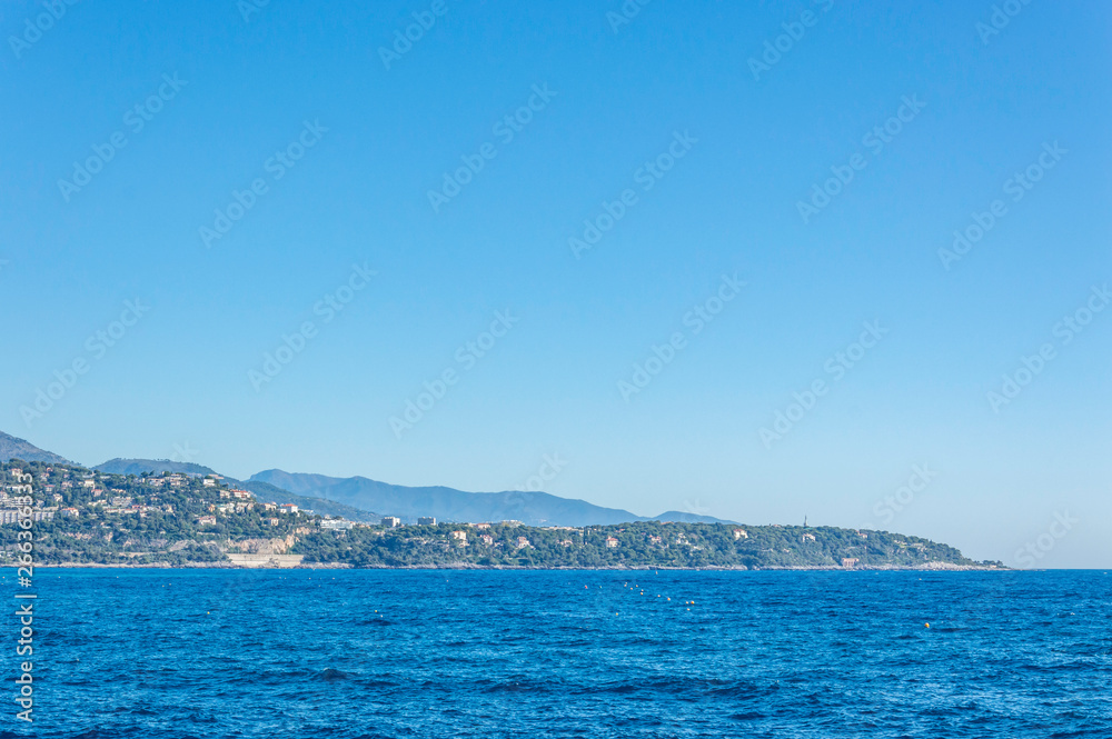 Seacoast of Monaco Montecarlo in a sunny day Seacoast of Monaco Montecarlo in a sunny day