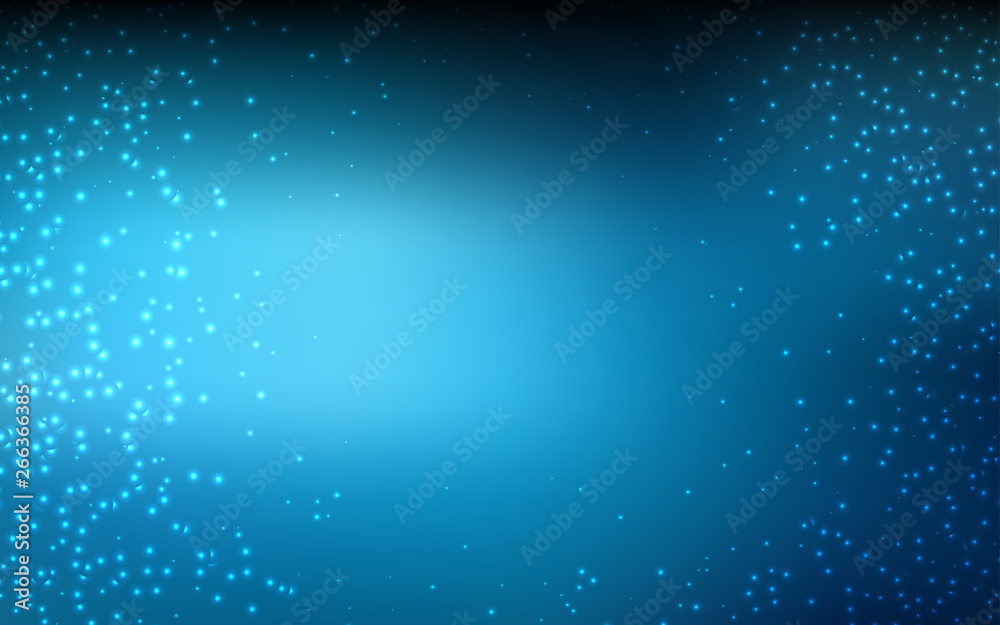 Fototapeta premium Dark BLUE vector background with galaxy stars.