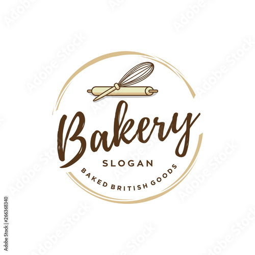 bakery tools vector logo design