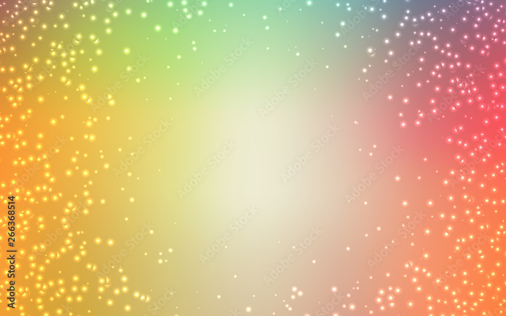 Light Green, Red vector template with space stars.
