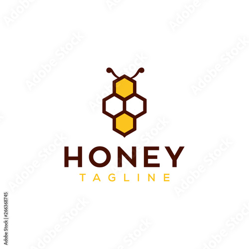 bee honey vector logo design