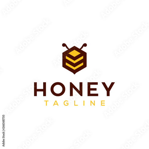 bee honey vector logo design