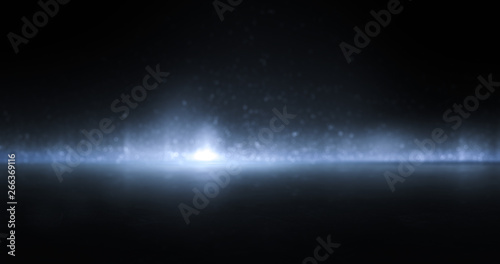 Abstract blurred particles and glowing light background. 3d illustration.