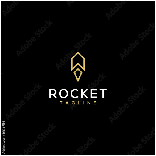 simple rocket icon logo design