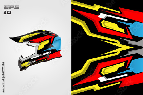 Helmet wrap motorcycle design vector . Eps 10 