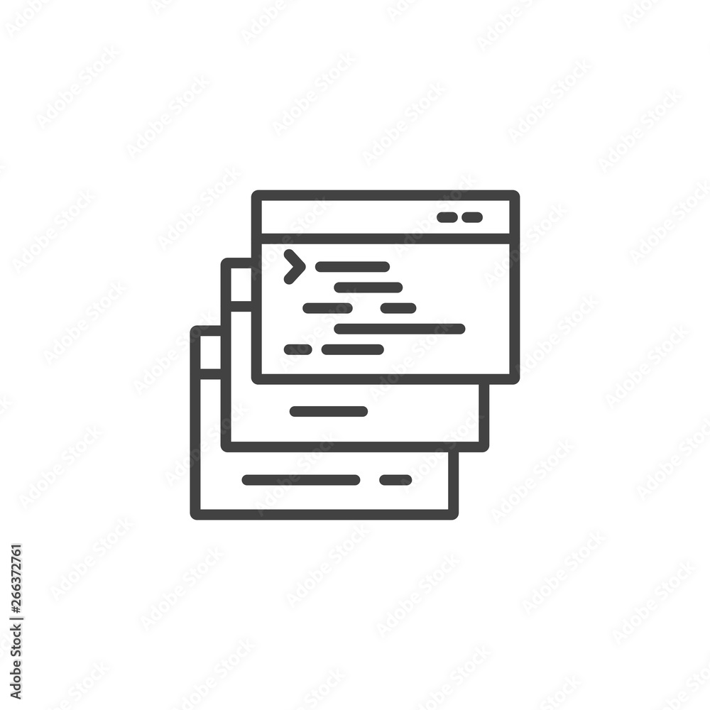 Computer codes windows linear icon Computer codes windows linear icon