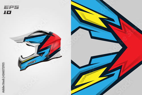 Helmet wrap vector motor design, livery background Eps 10