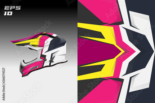 Helmet wrap vector motor design, livery background Eps 10