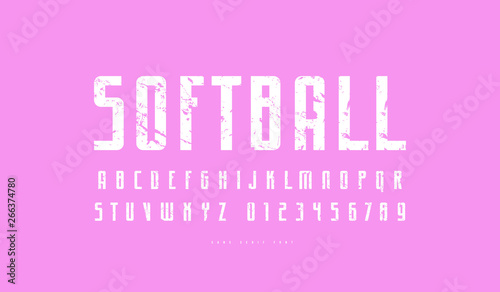 Narrow sans serif font in sport style