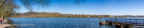 Baldeney lake  Essen  North Rhine Westphalia  Ruhr area  Panorama View