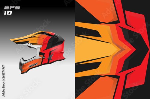 Helmet wrap vector motor design, livery background Eps 10
