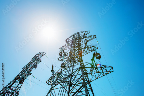 Wallpaper Mural Power tower in the sky background, high-voltage post or high-voltage tower in the sunlight Torontodigital.ca