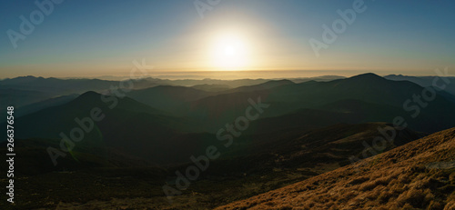 Mountains sunset - landscape of Mount Petros - Chornohora of the Ukrainian Carpathians