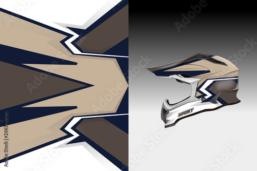 Helmet wrap vector motor design, livery background Eps 10