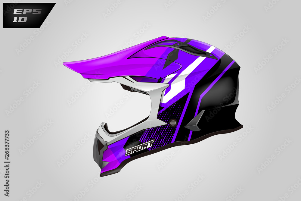 Helmet wrap vector motor design, livery background Eps 10 Stock Vector