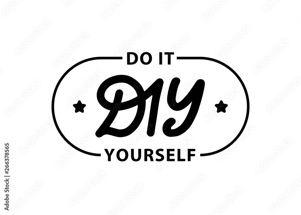 DIY do it yourself. Lettering abbreviation logo. Vector