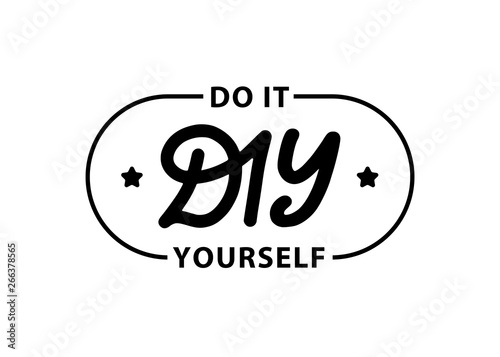 DIY do it yourself. Lettering abbreviation logo circle stamp. Rubber seal stamp on white background Vector illustration.